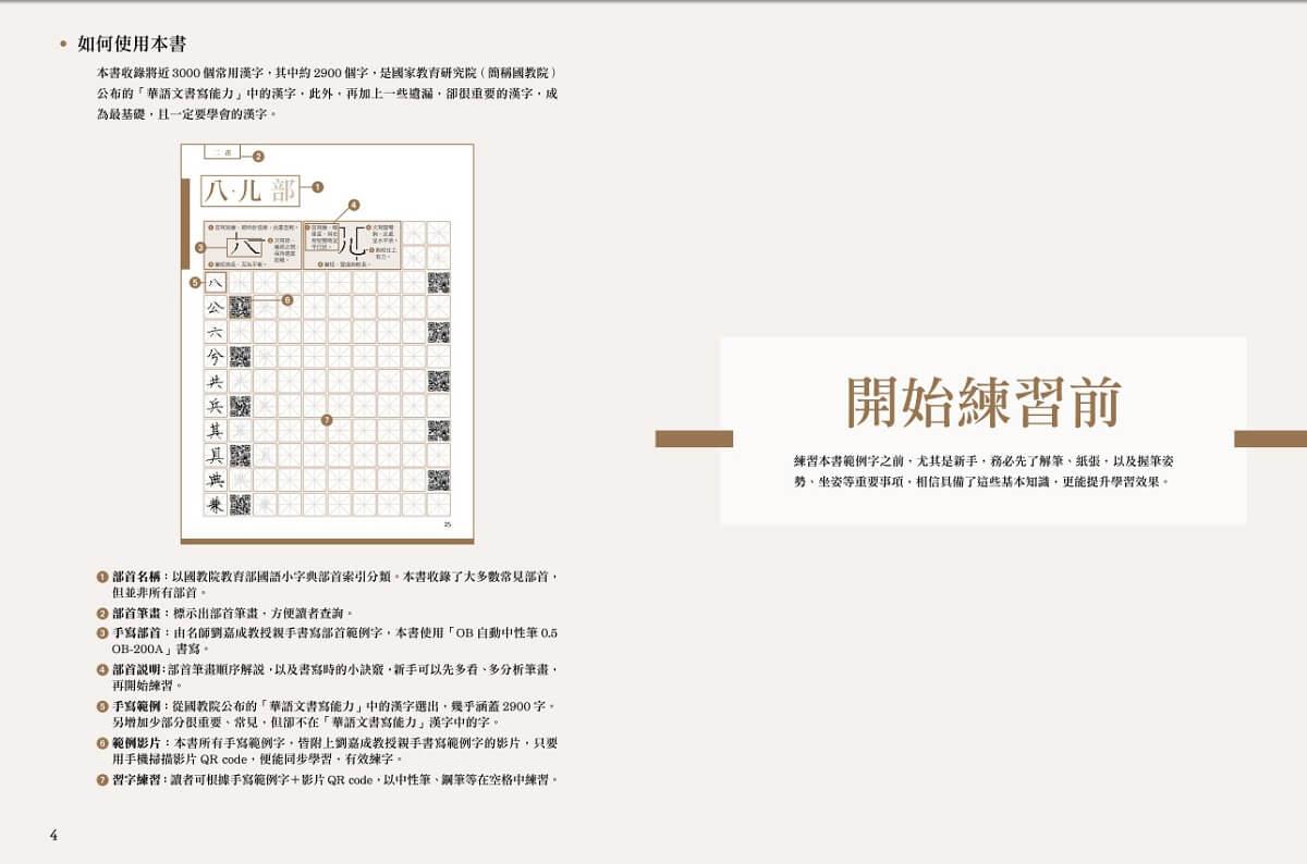 練字3000(上下冊不分售):精選臺灣華語文能力基準漢字,書畫名家全範例字QR code影片教學,新手必學!